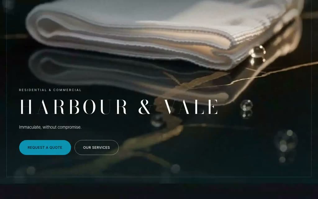 A website scrolling through its hero, services and process sections